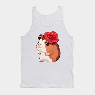 Cute guinea pig with rose Tank Top